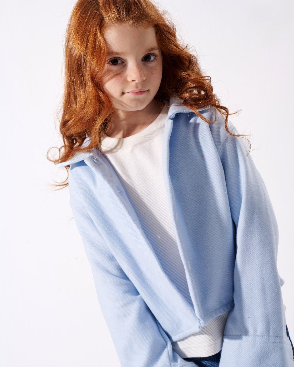 Plain Wool Shirt- blue