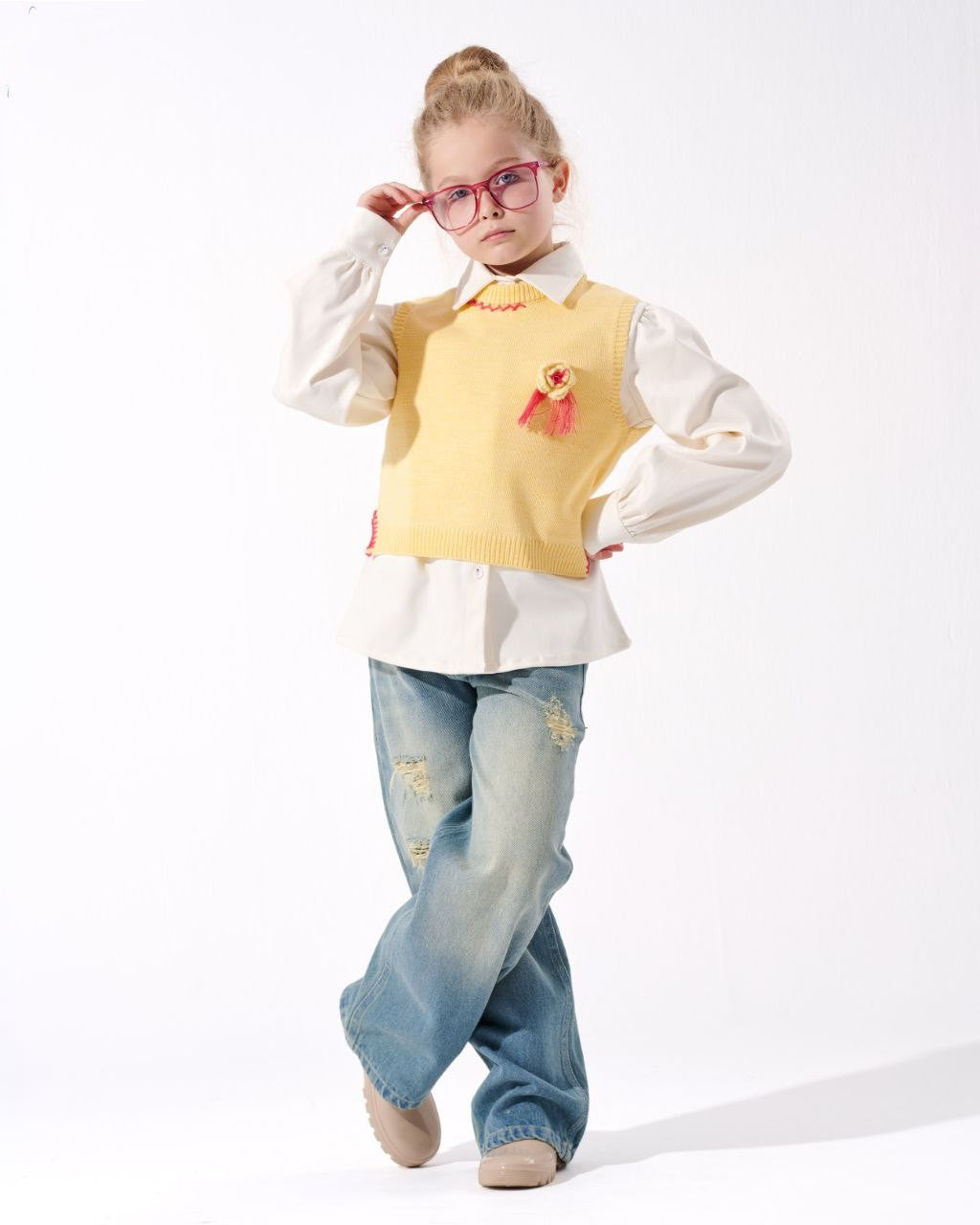 Ribbon Chemise& Shirt - yellow