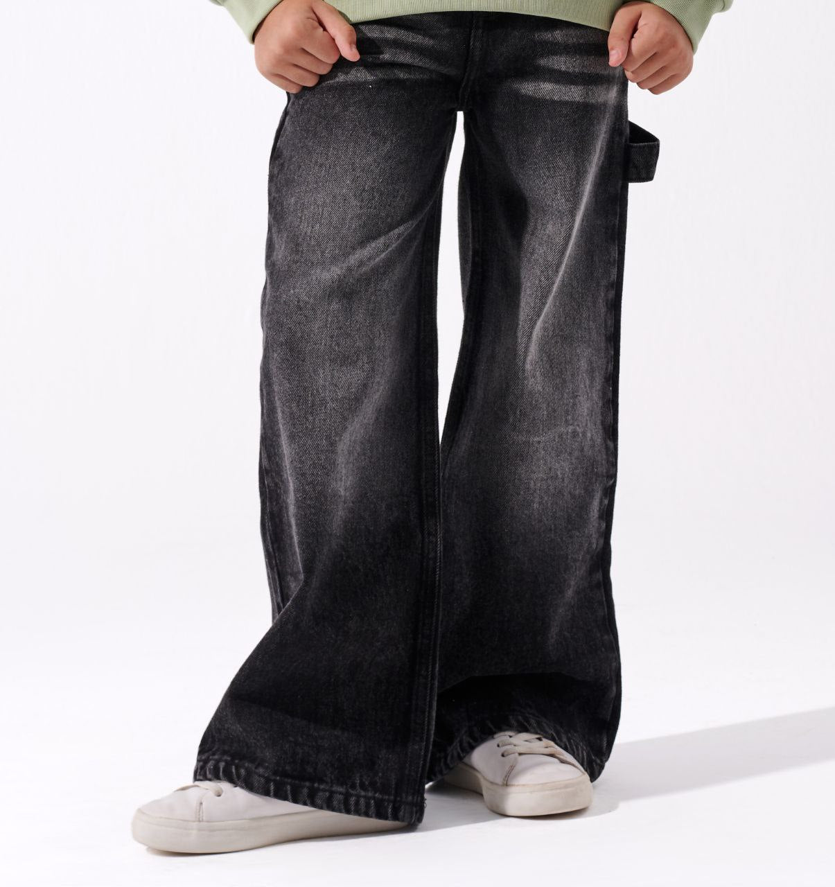 Wide Leg Jeans - Dark Gray