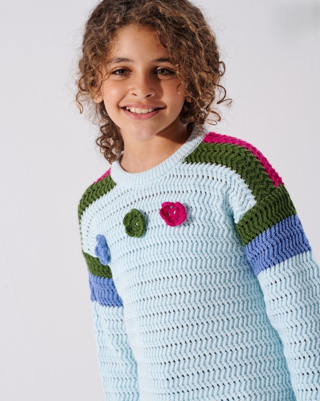 Flowered knitwear Top