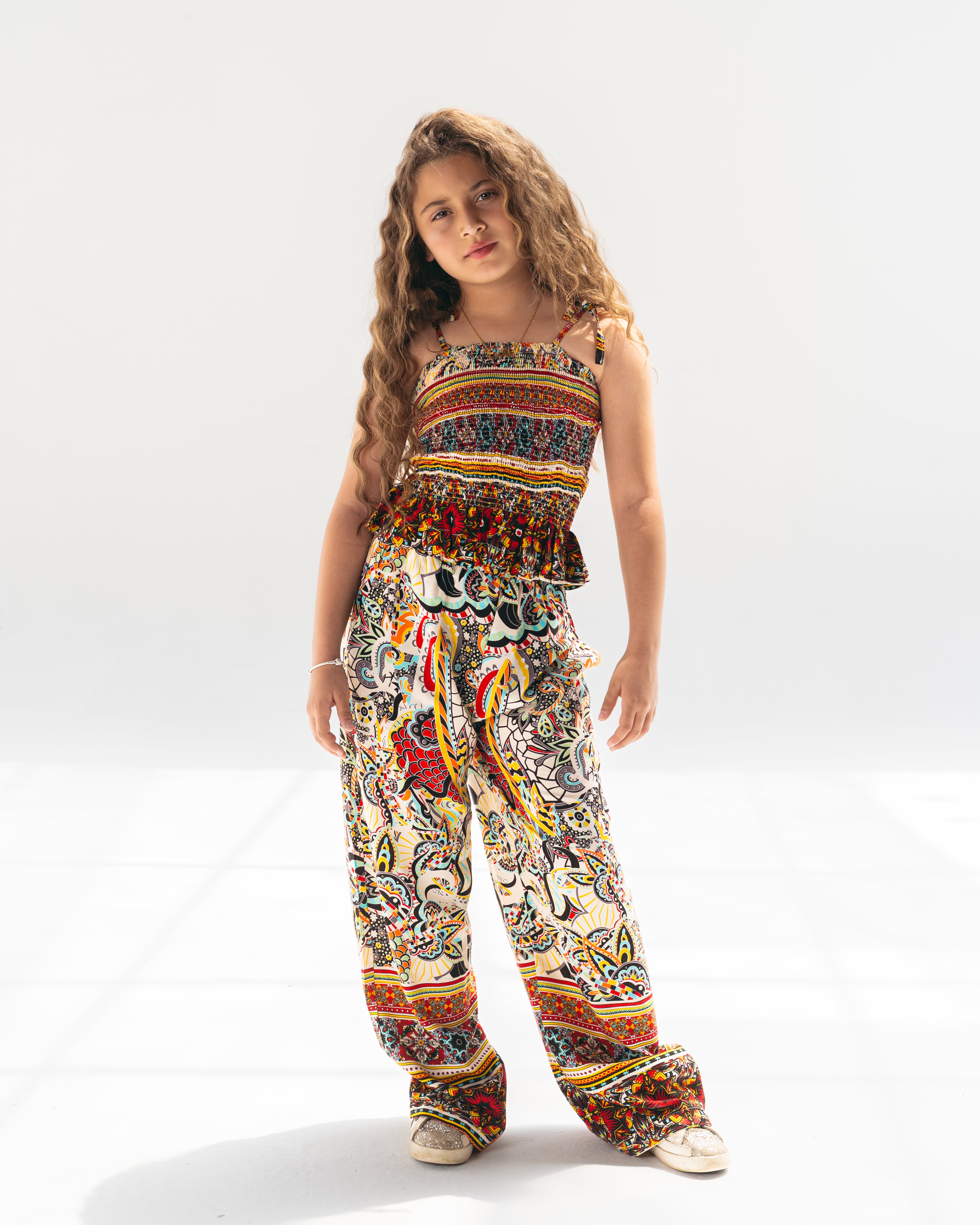 Flowy patterned set-Red