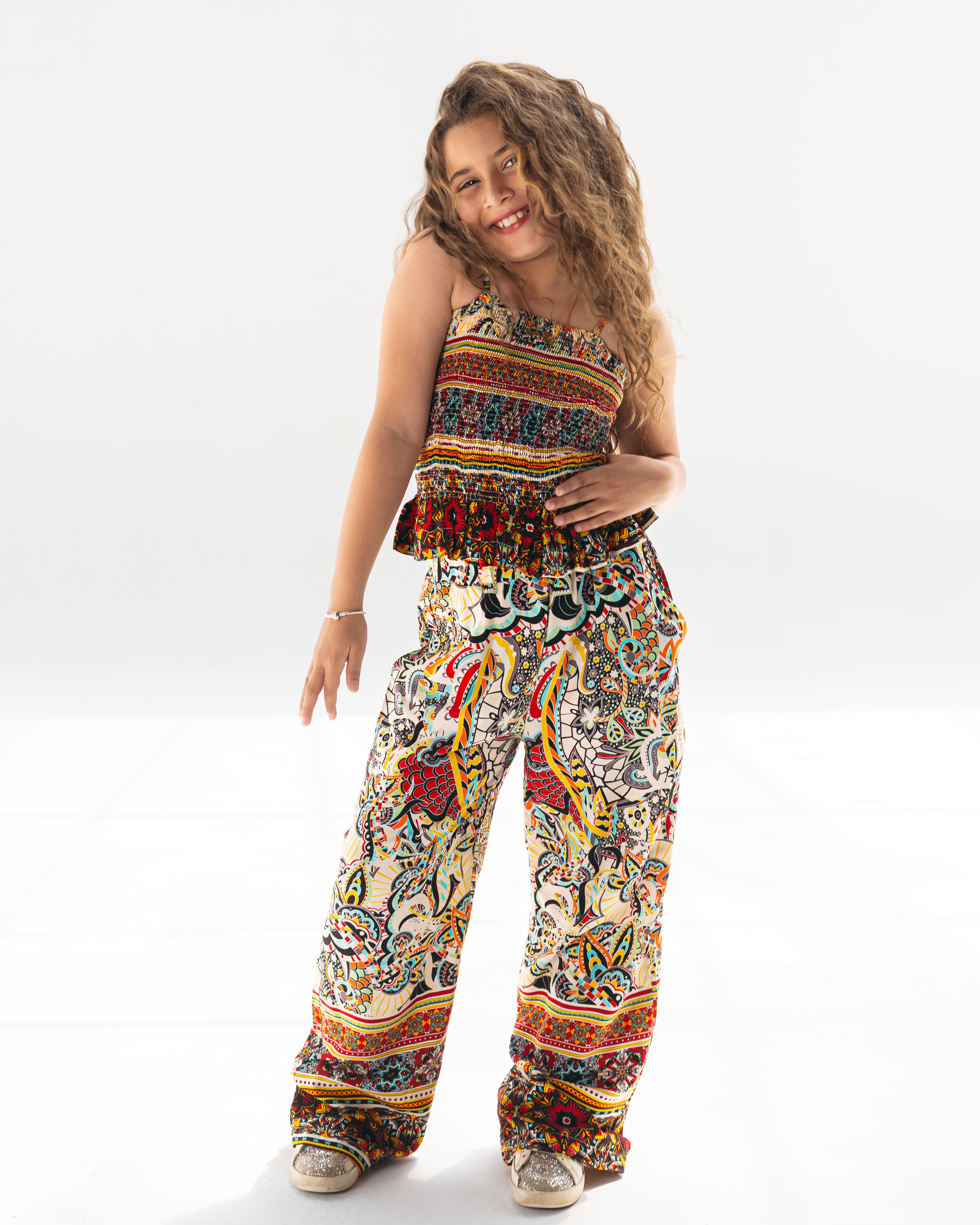 Flowy patterned set-Red