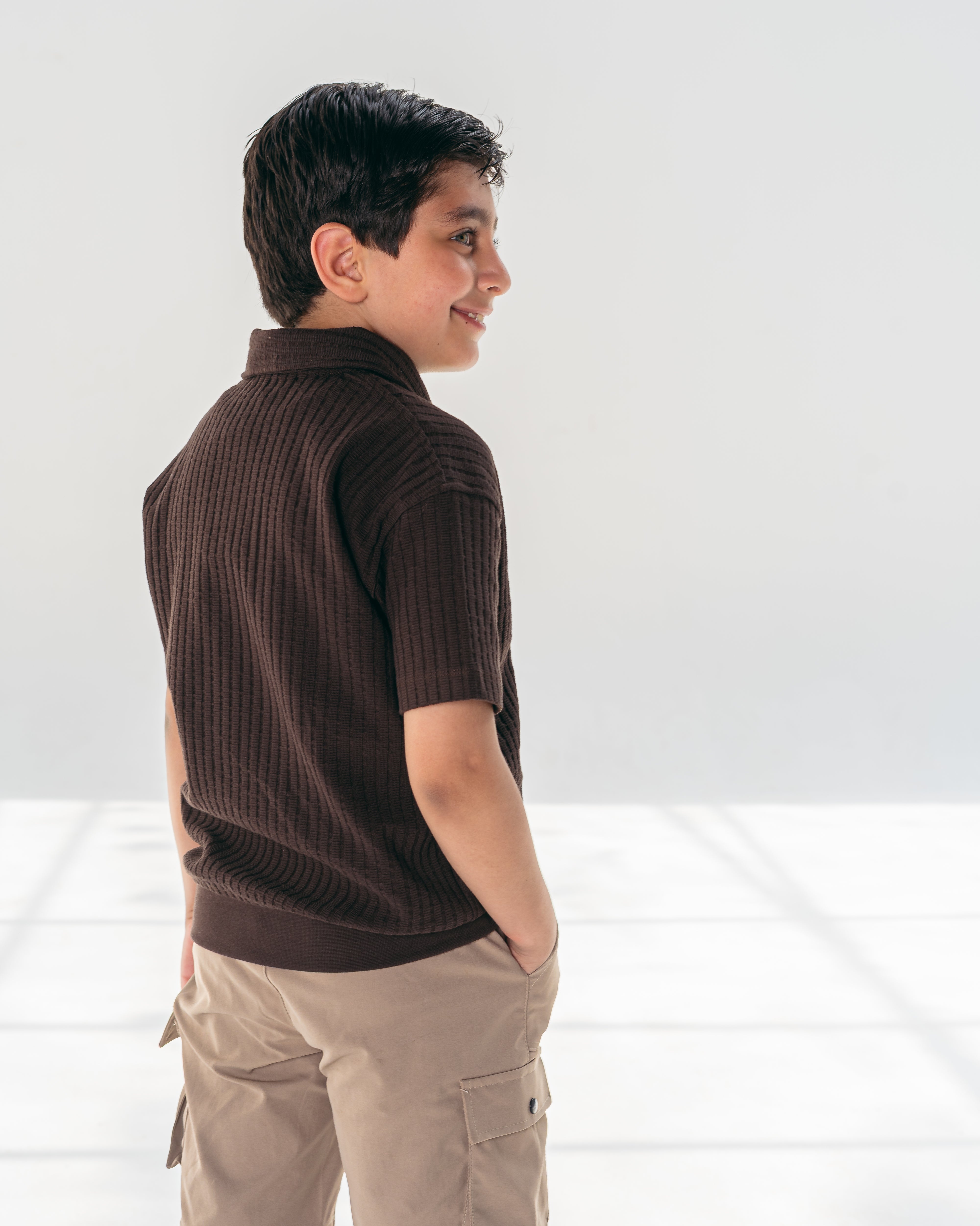 little man shirt-brown