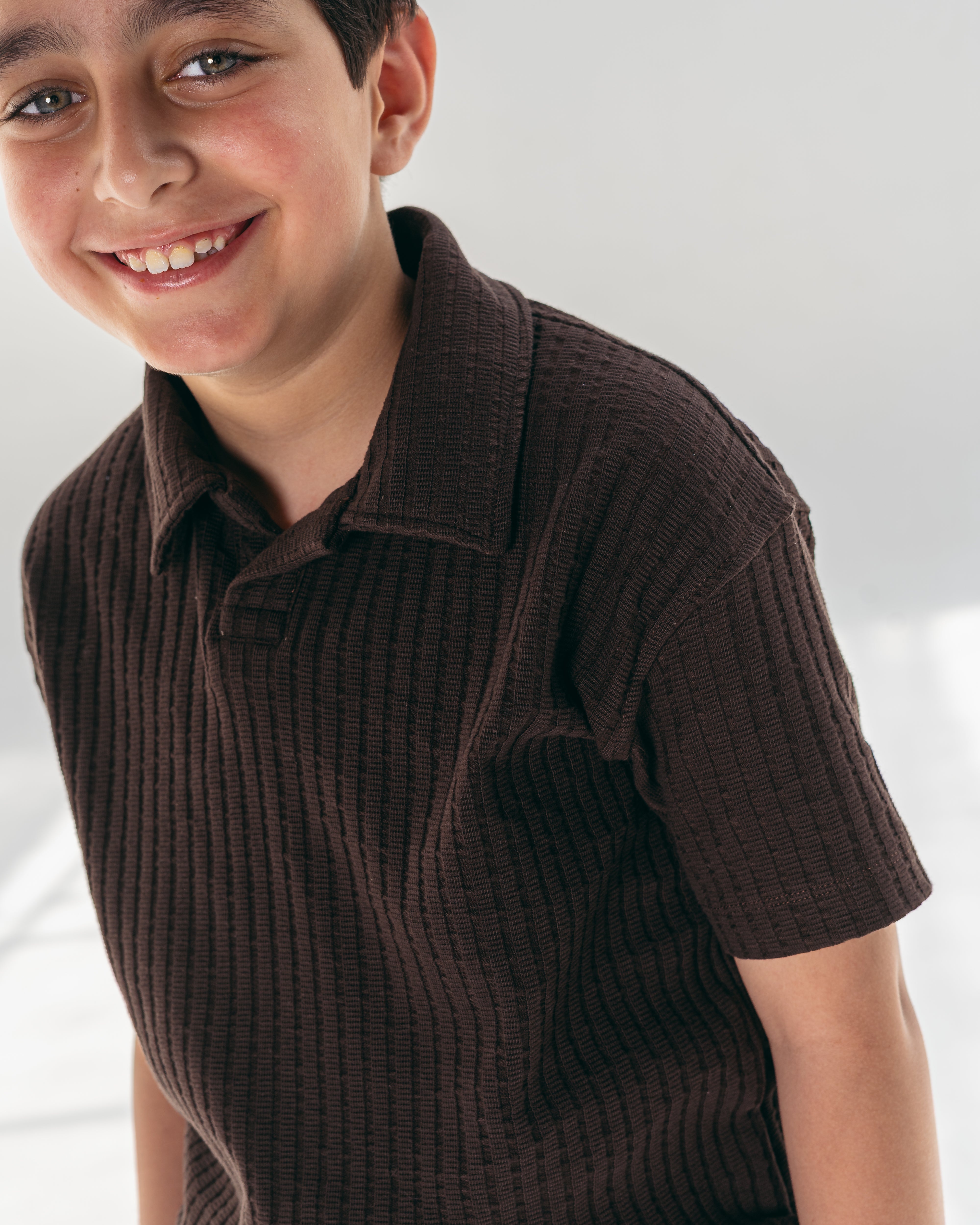 little man shirt-brown