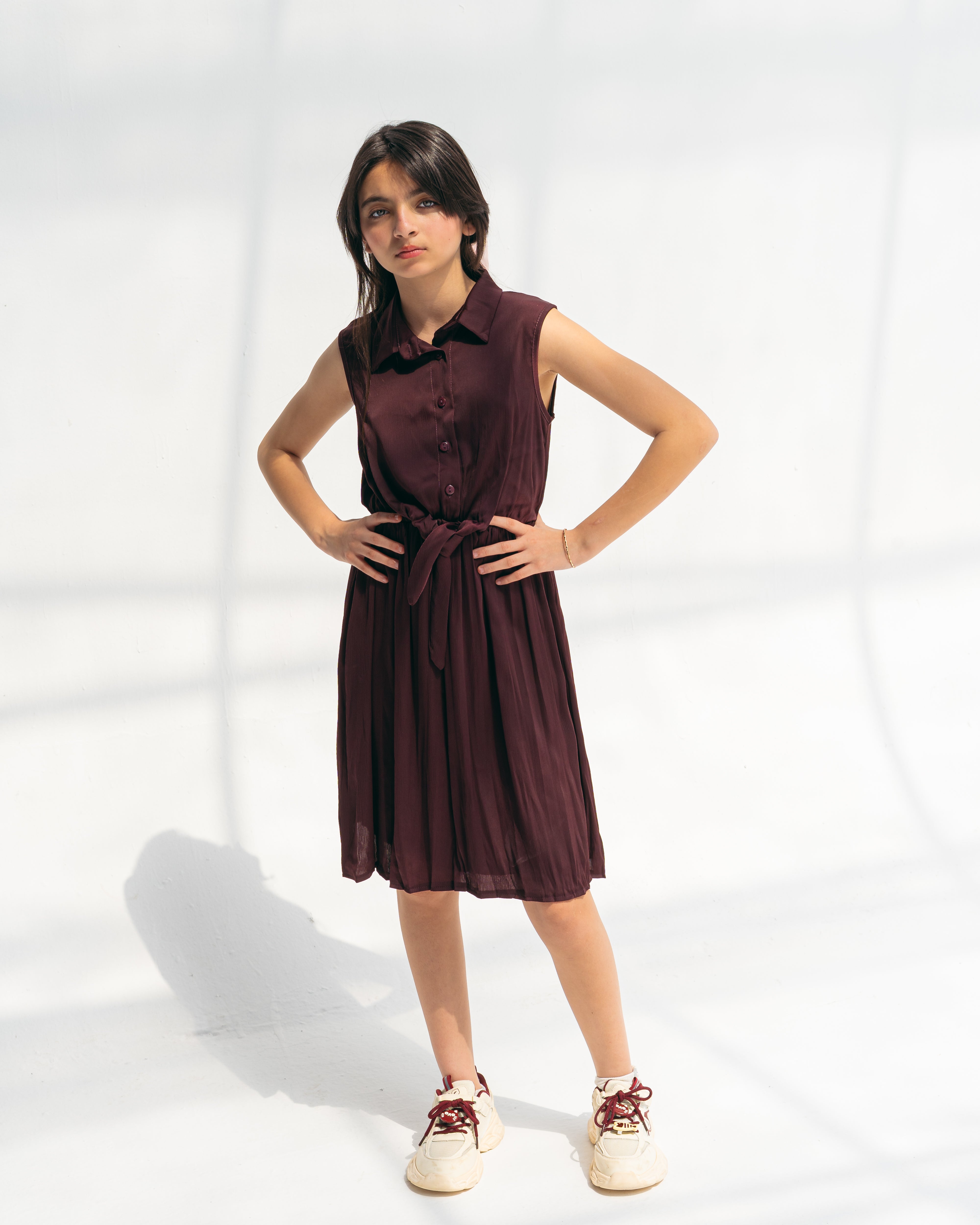 Silk Dress -Burgundy