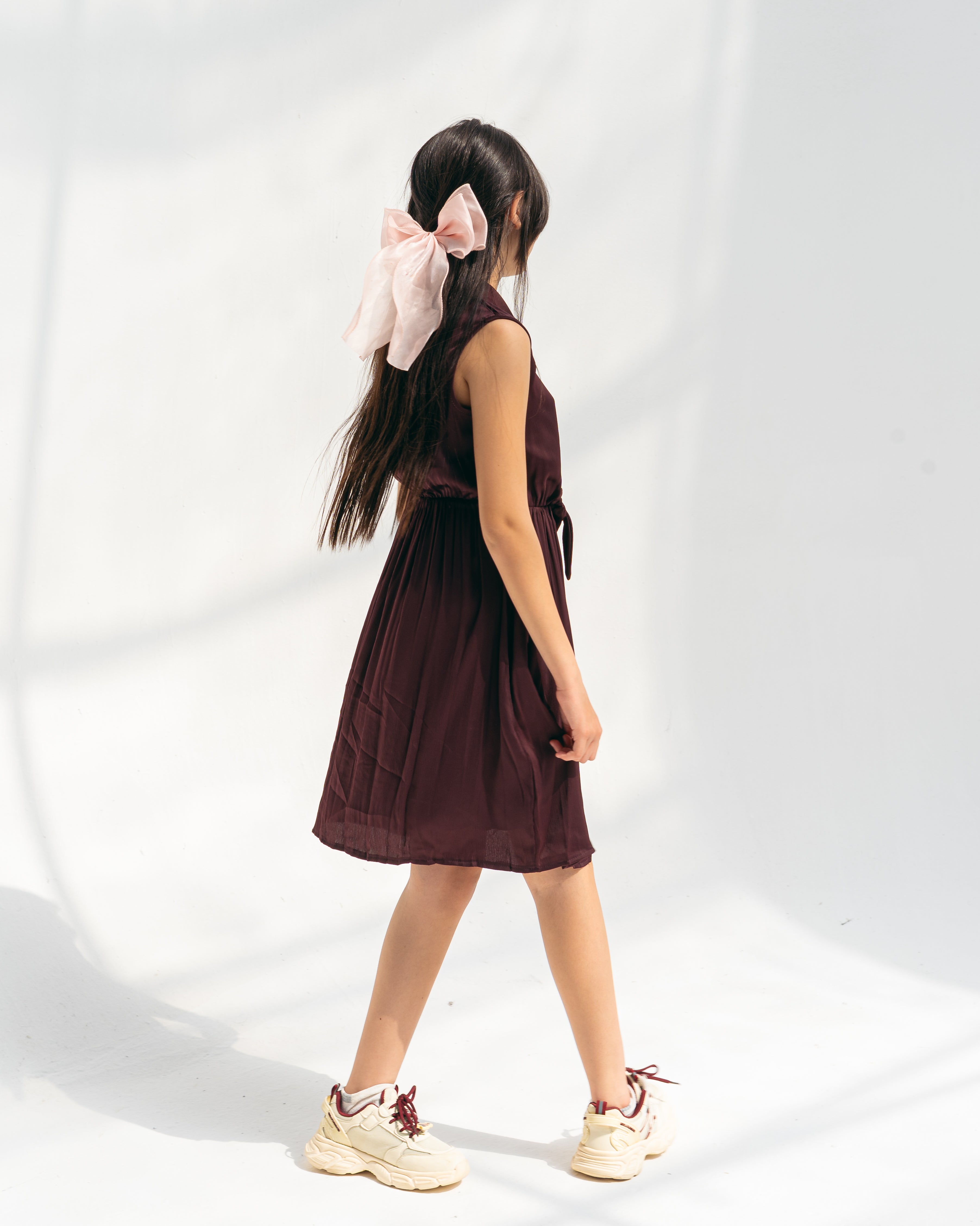 Silk Dress -Burgundy