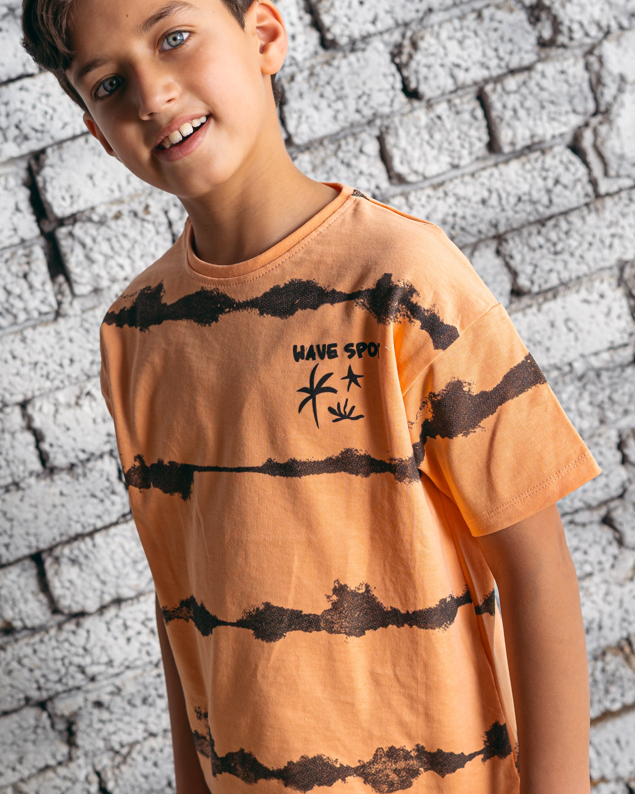 Wave story shirt-orange