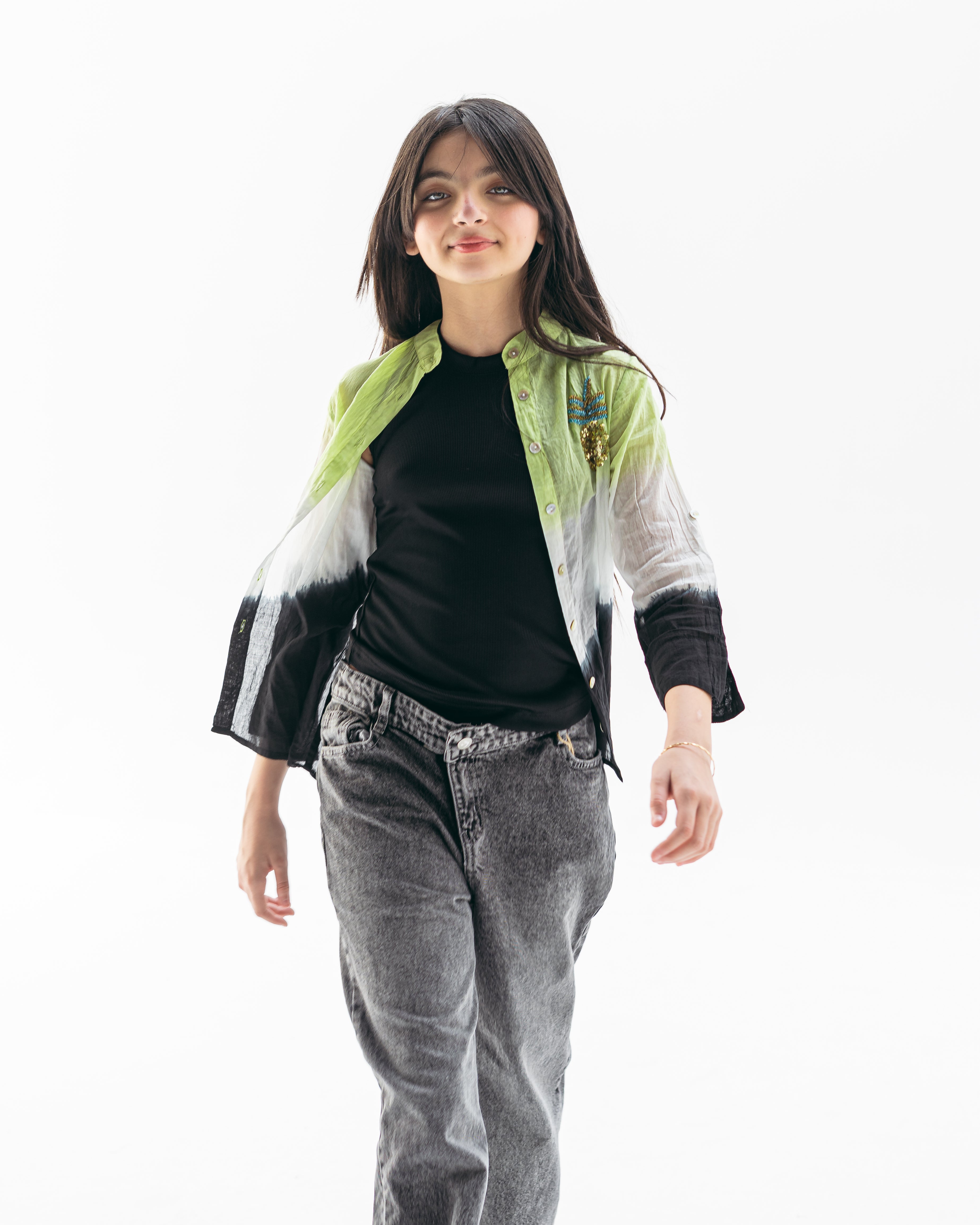 vibrant pineapple shirt-lime
