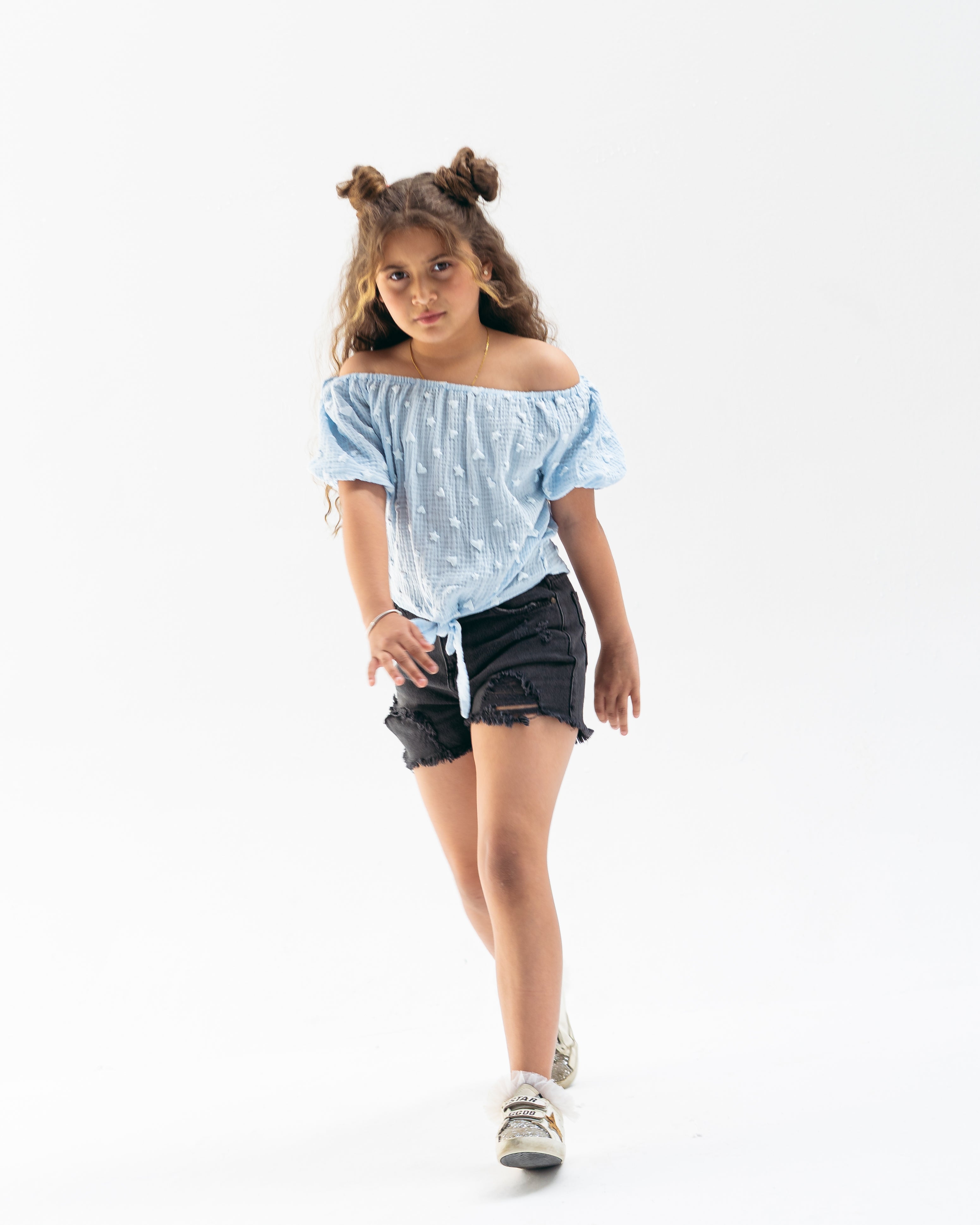 mini heart top-blue