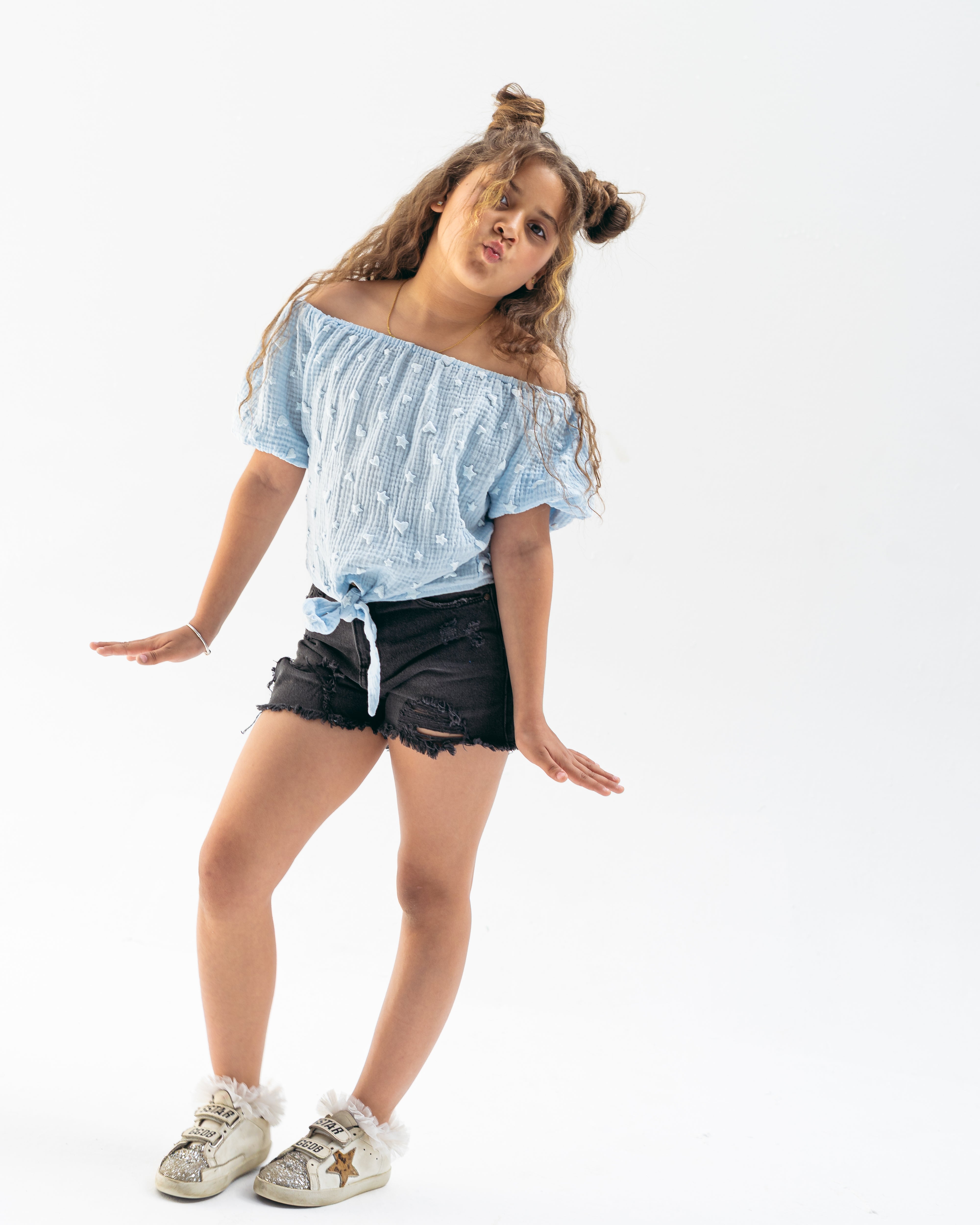 mini heart top-blue