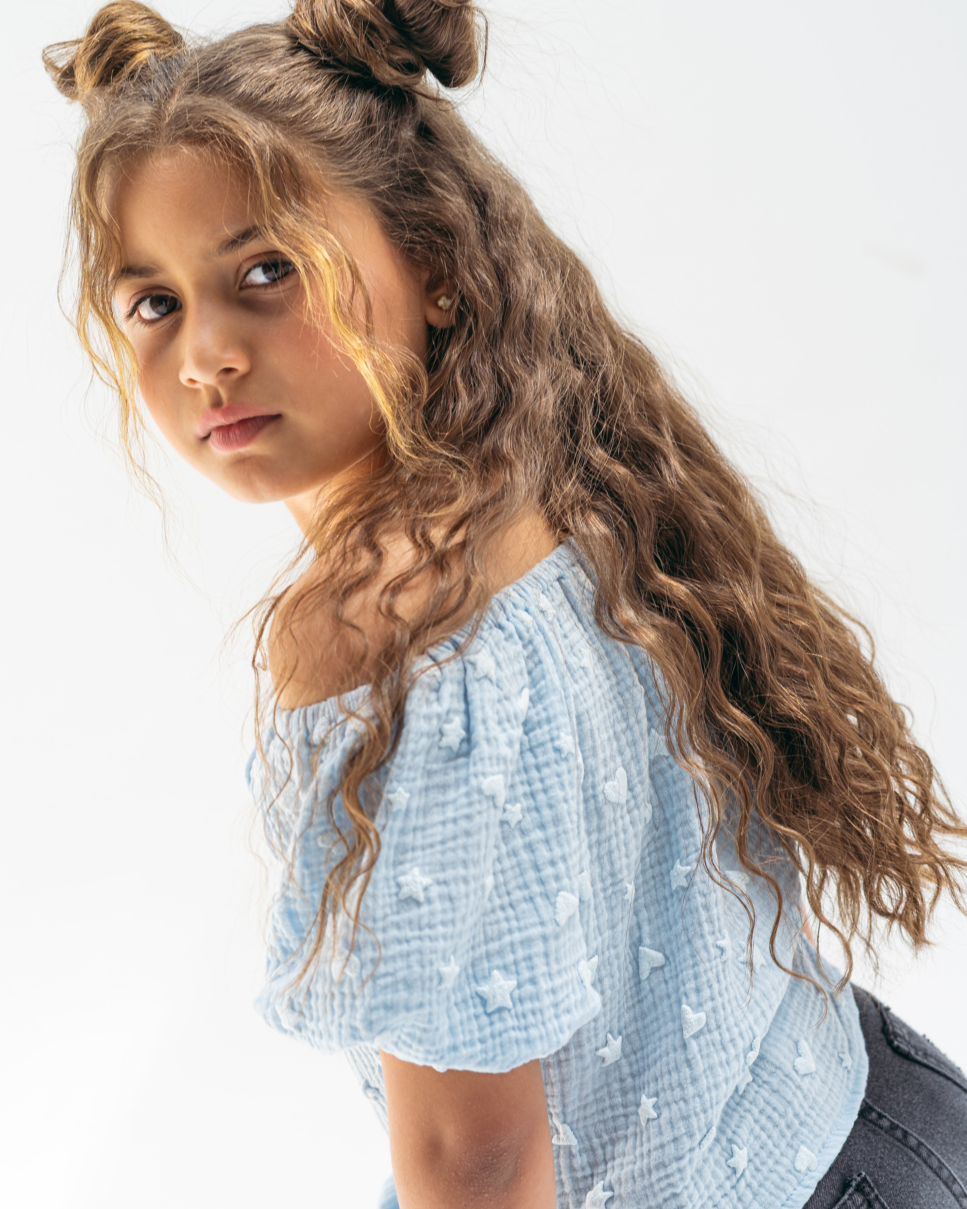 mini heart top-blue