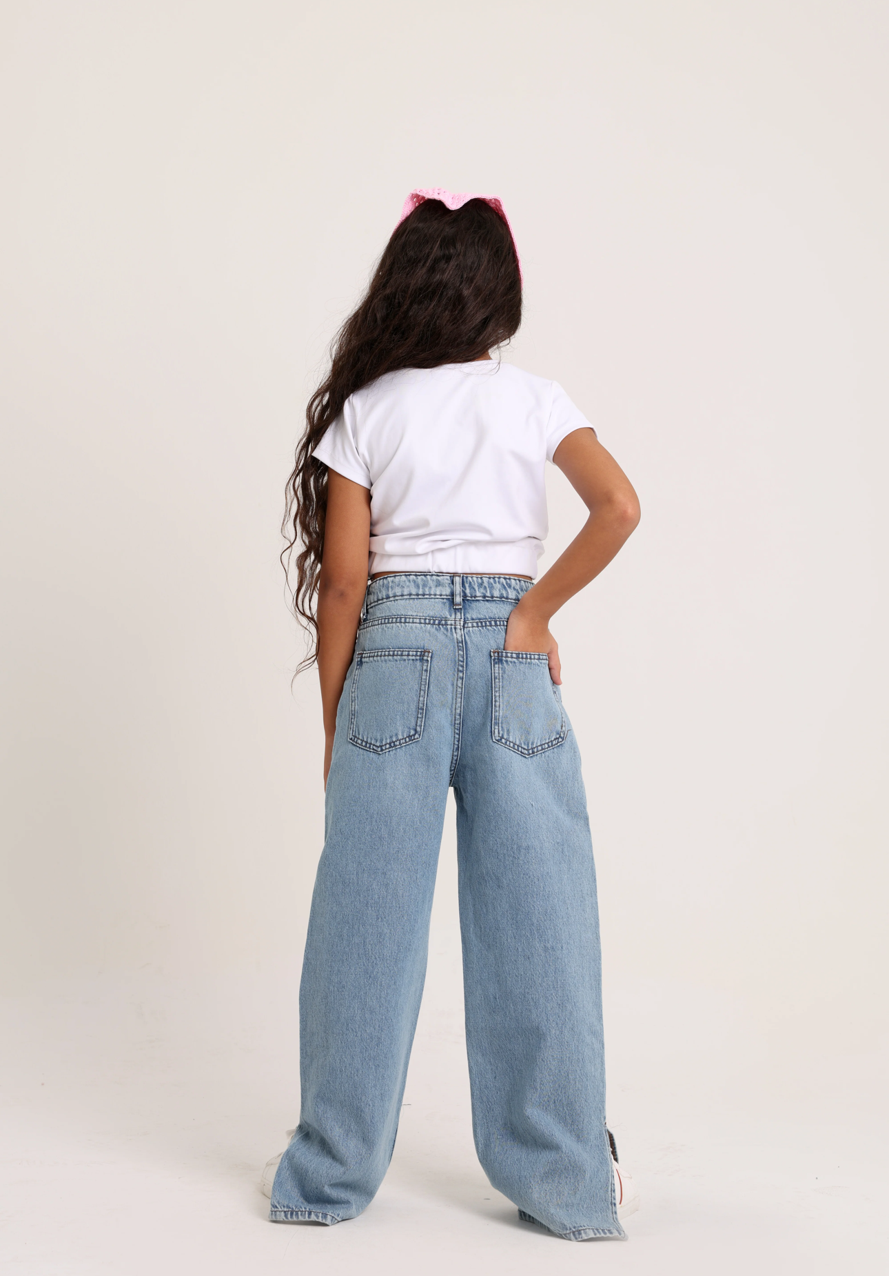 Ripped Knee Wide Leg Jeans