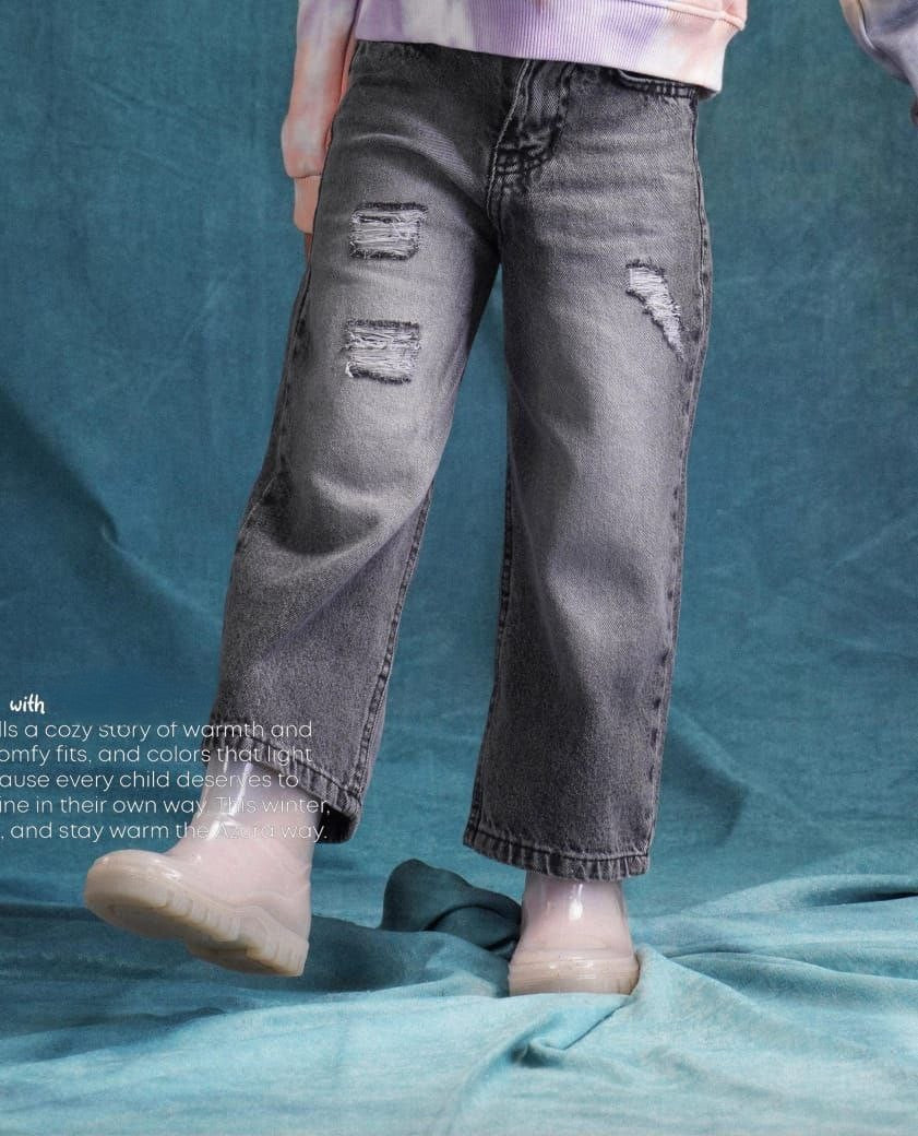 Wide Leg Jeans - Gray